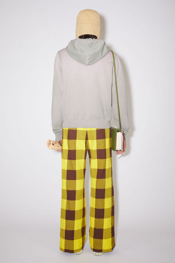 Acne Studios Face-print Cotton Hoodie In Gray