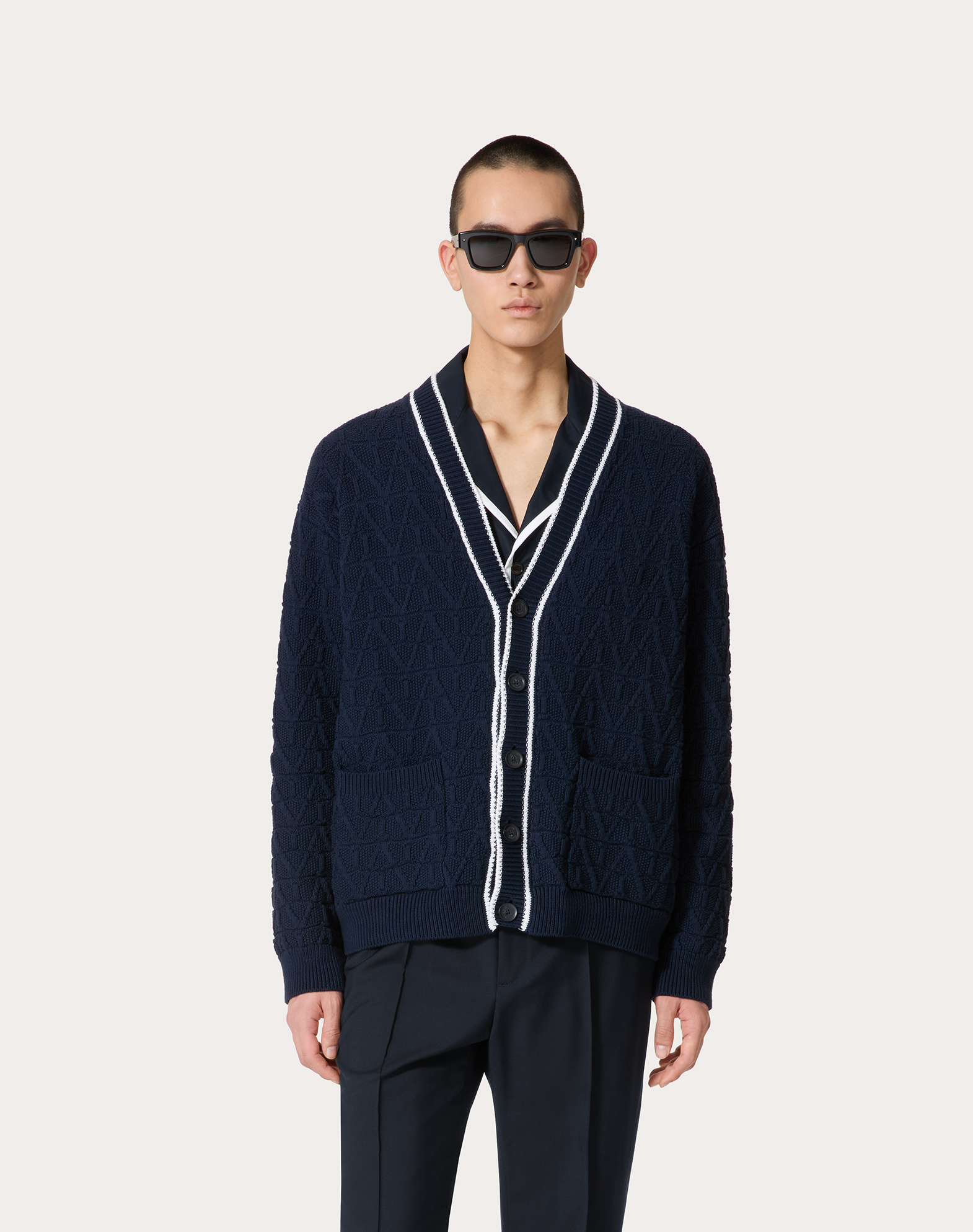 Valentino Toile Iconographe Cotton Cardigan In Black