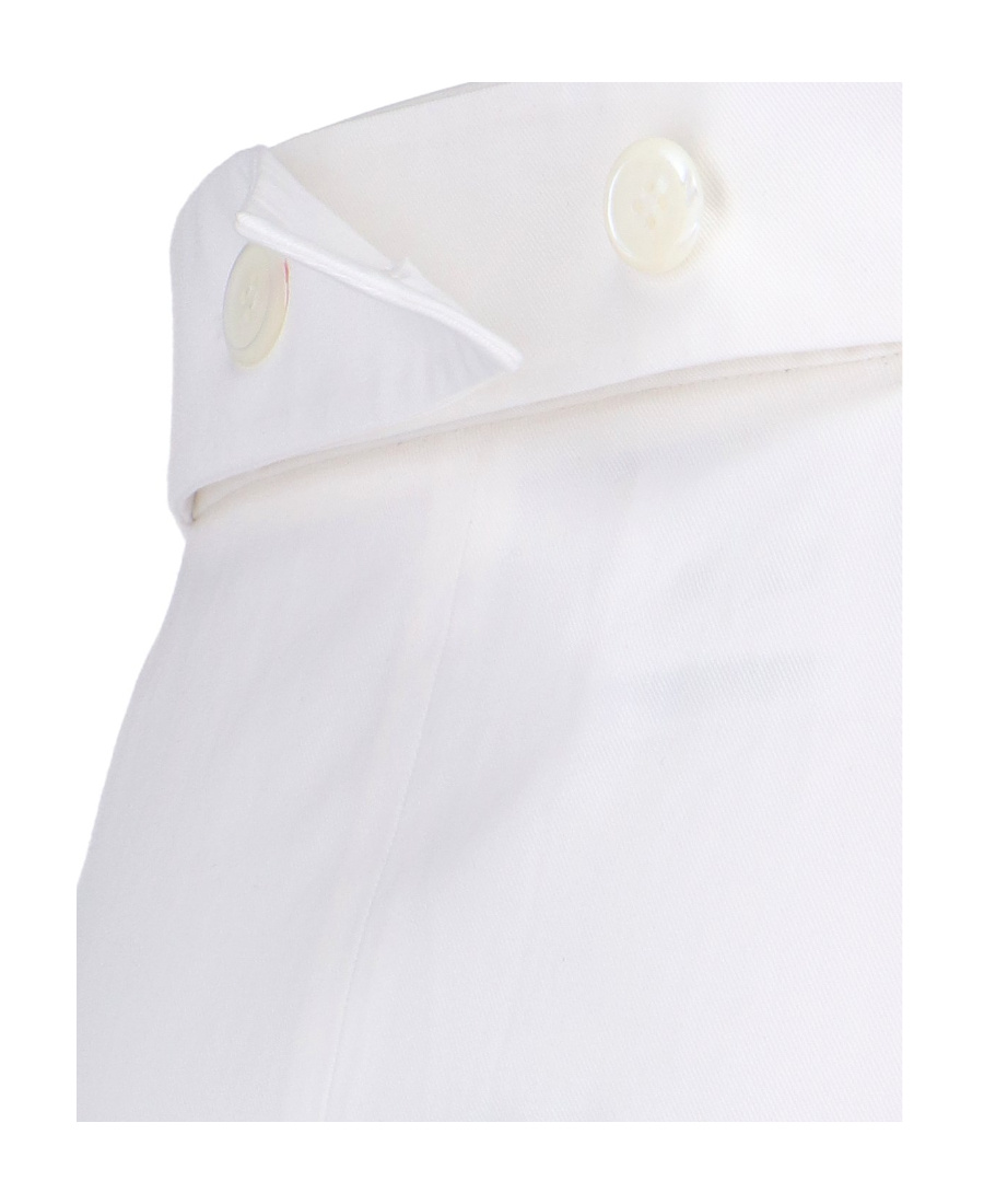 Prada High-low Hem Cut Midi Skirt In White