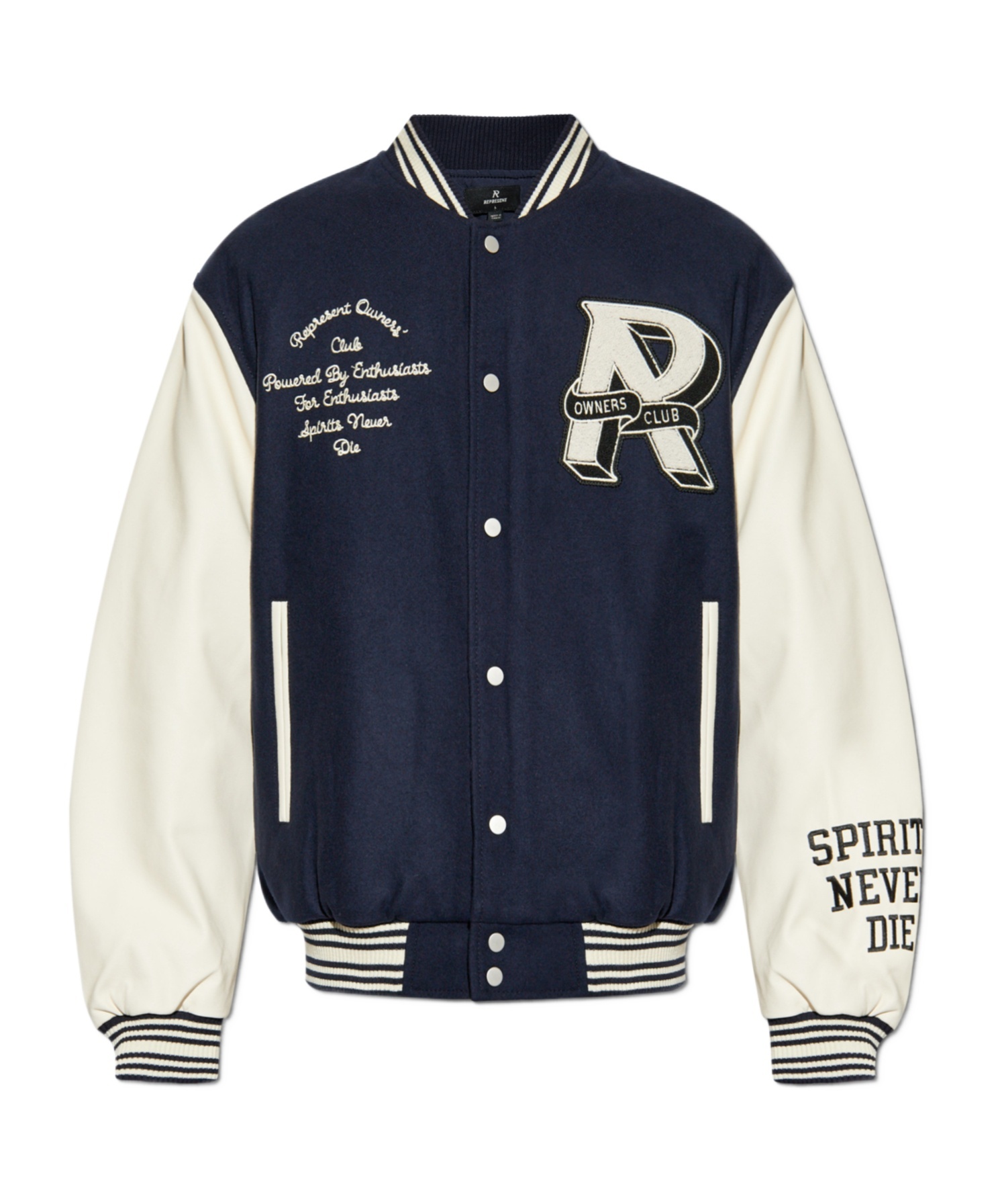 Represent Owners Club Varsity Jacket In Black