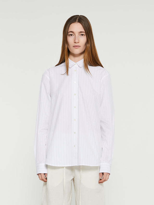Totême Pinstripe Cotton Shirt In White
