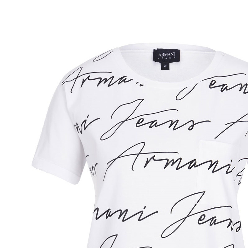 Shop Armani Jeans Logo T-shirt In White