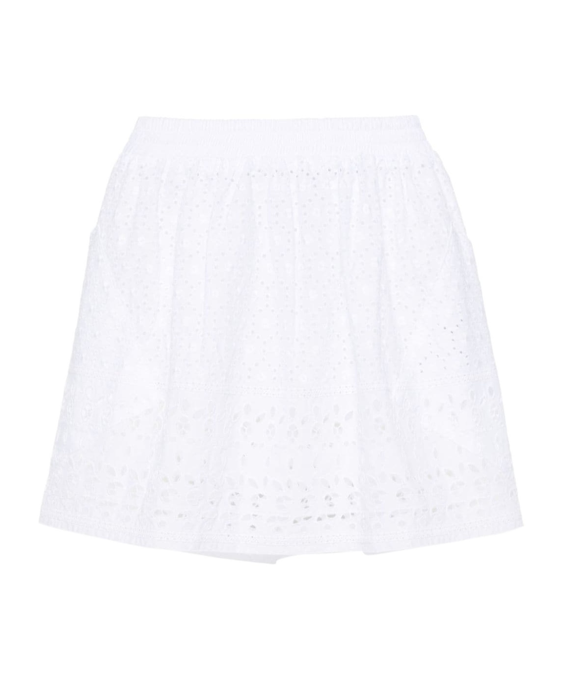 Ermanno Scervino High Waisted Lace Shorts In White