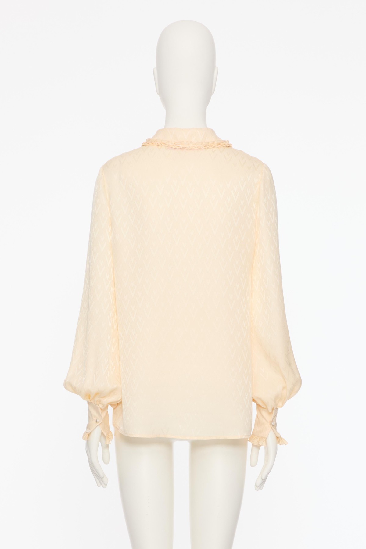 Valentino Chemise En Jacquard De Soie Toute La V Femme Bouleau 48 In Birch Color