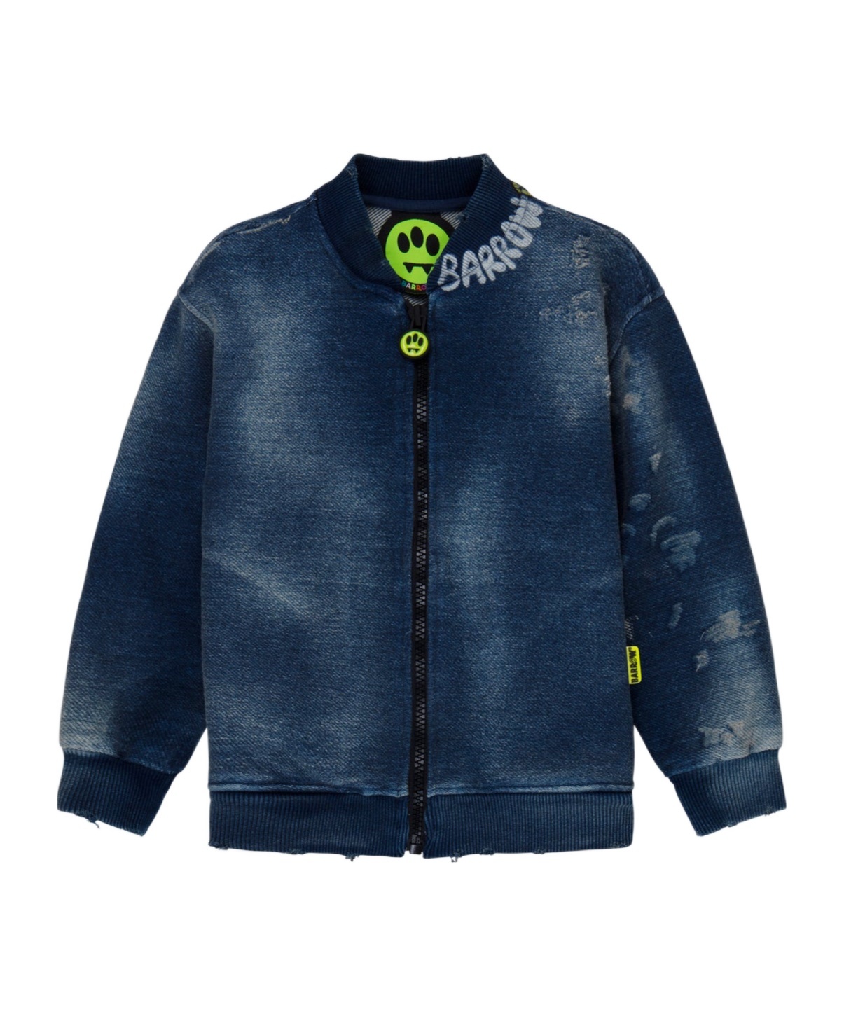 Shop Barrow Printed Denim Jacket In Blue