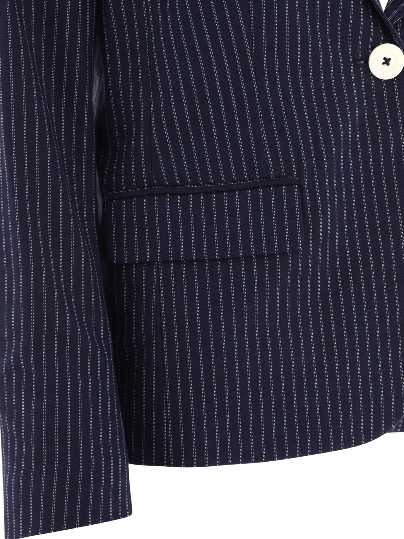 Shop Ines De La Fressange Nicoletta Pinstripe Suit Jacket In Black