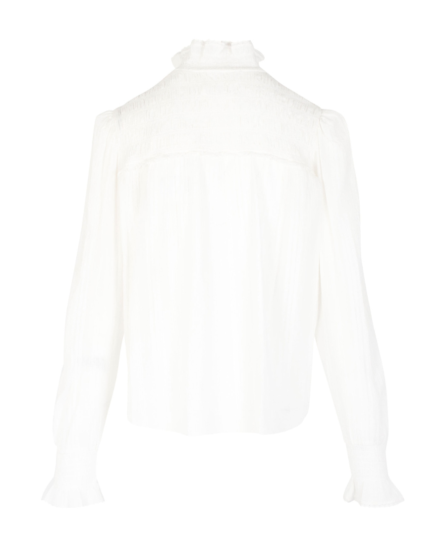 Isabel Marant Étoile Ruffle-detail Cotton-blend Shirt In White