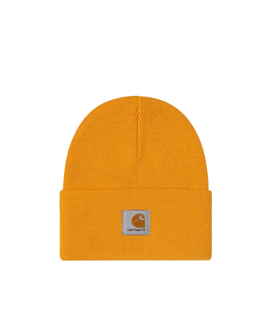 Carhartt Logo Knitted Hat In Orange