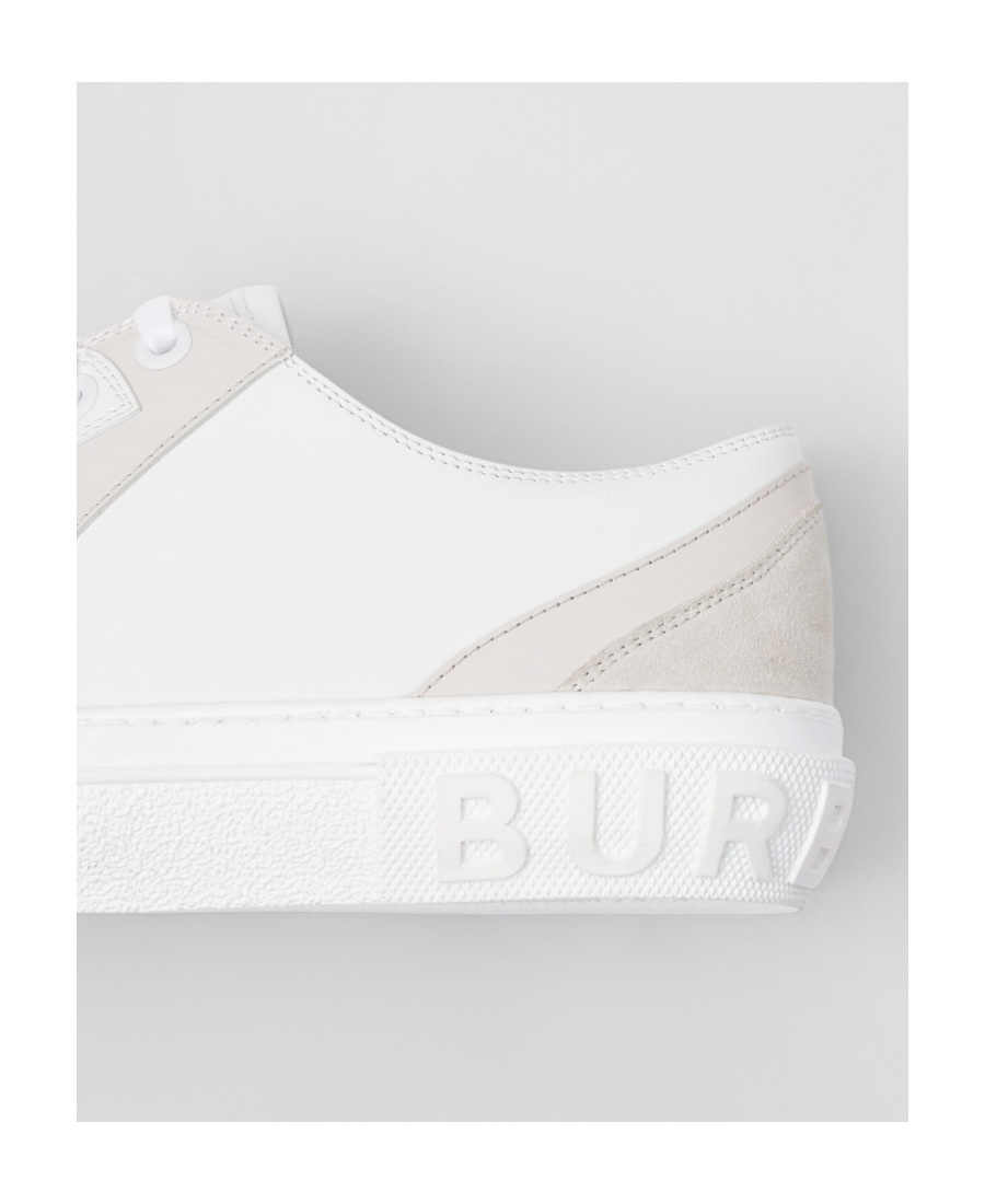 Burberry Two-tone Leather Sneakers In White