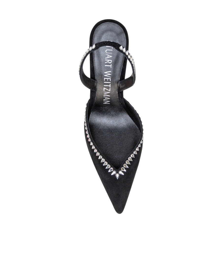 Stuart Weitzman Crystal-embellished Slingback 110mm Pumps In Black