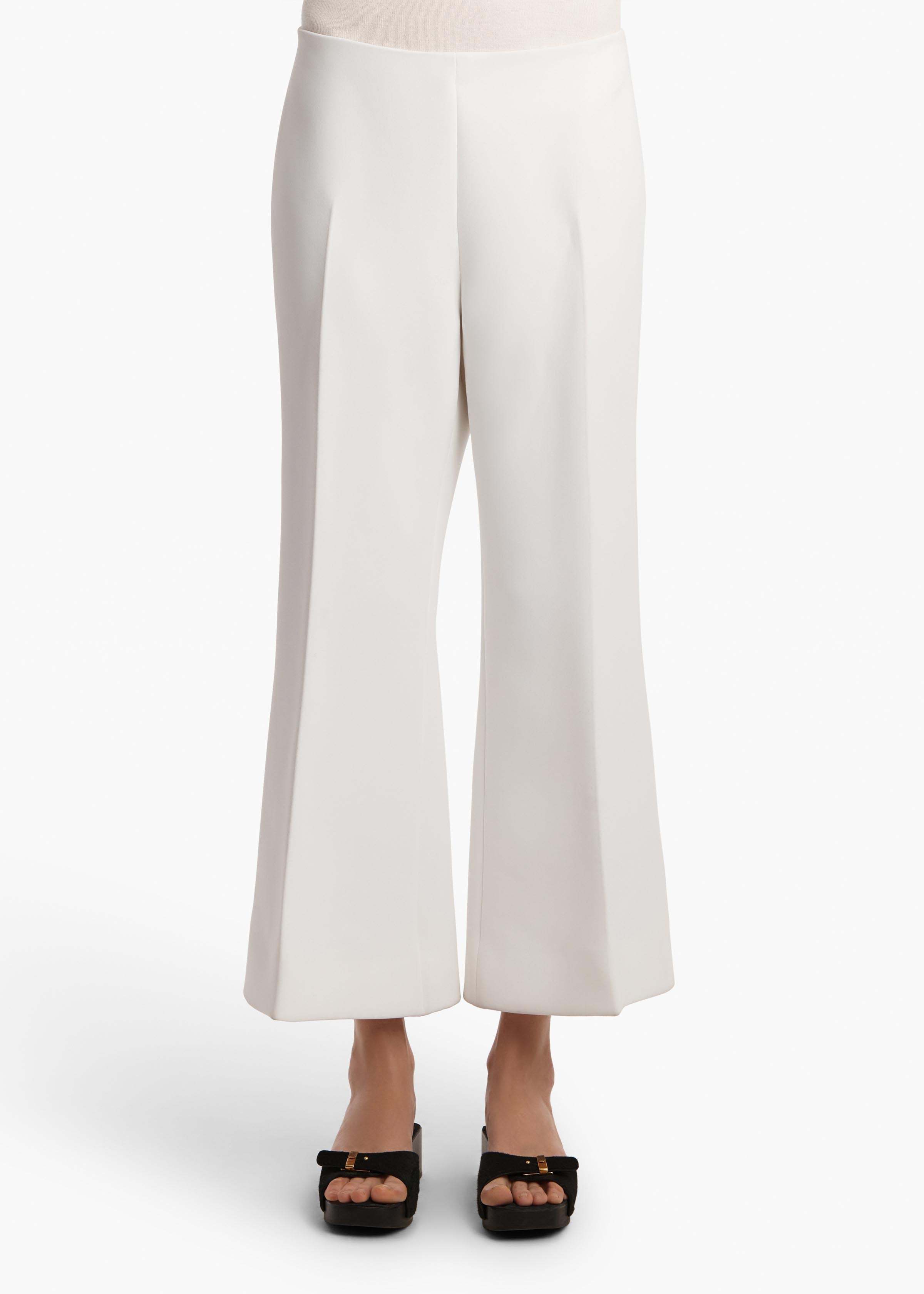 Khaite Walter Pant In Chalk Crepe In White
