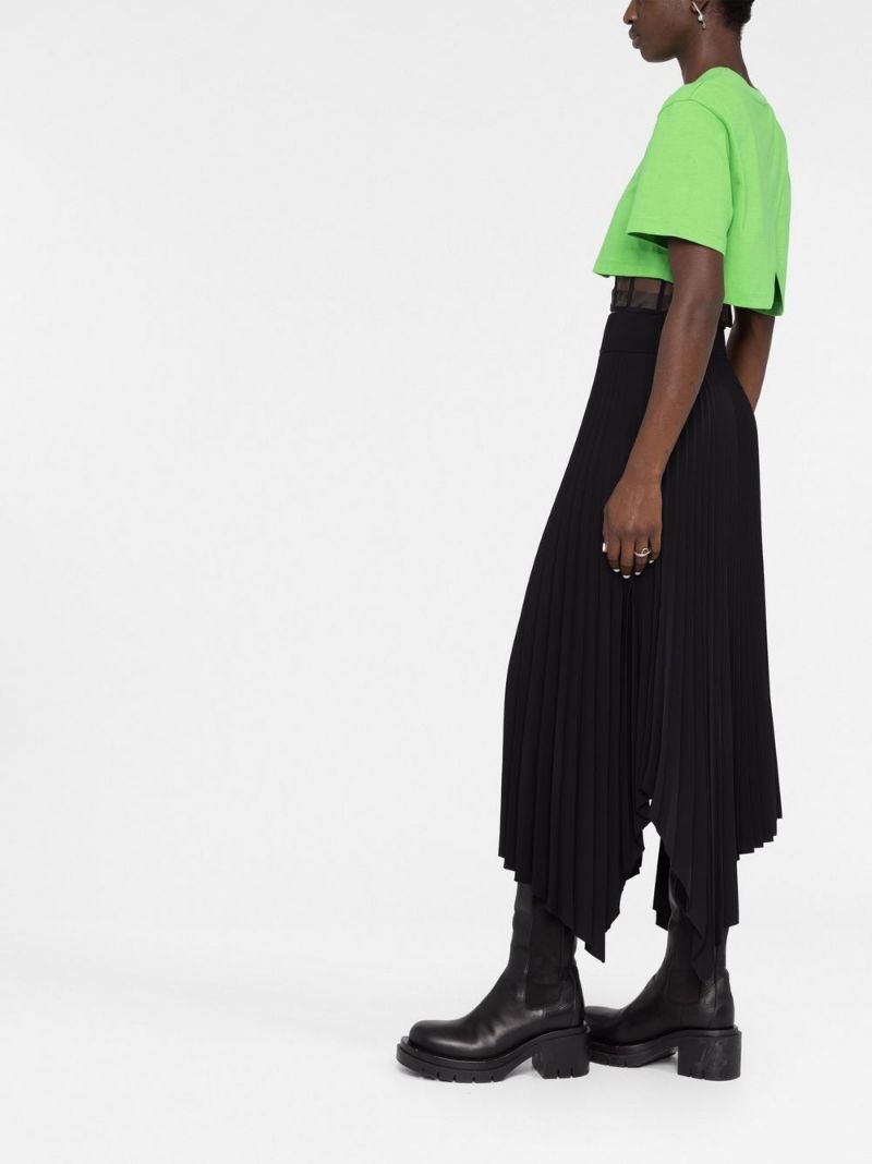 Alexander Mcqueen Cropped Cut-out T-shirt In Green