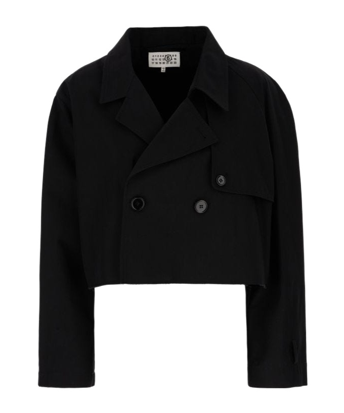 Mm6 Maison Margiela Cropped Double-breasted In Black