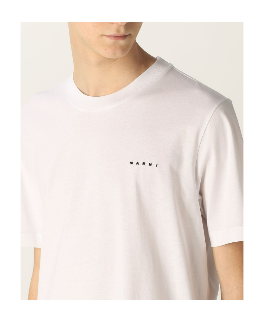 Marni Logo-print Cotton-jersey T-shirt In White
