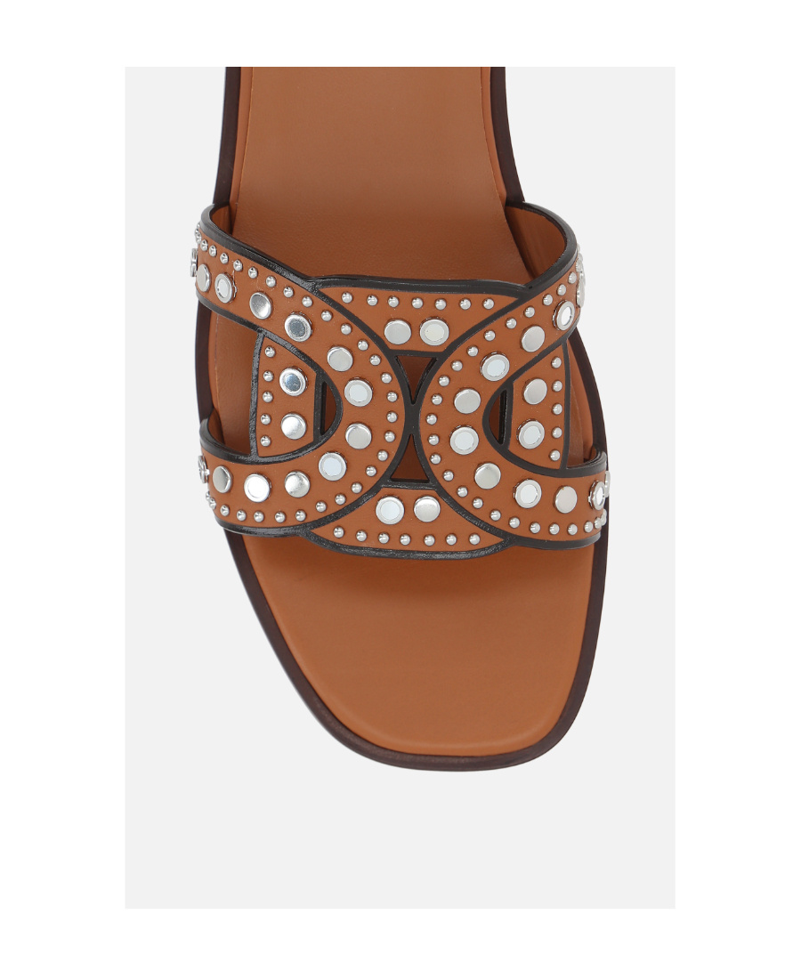 Tod's Women's Maxi Catena Stud Embellished Sandals In Brown