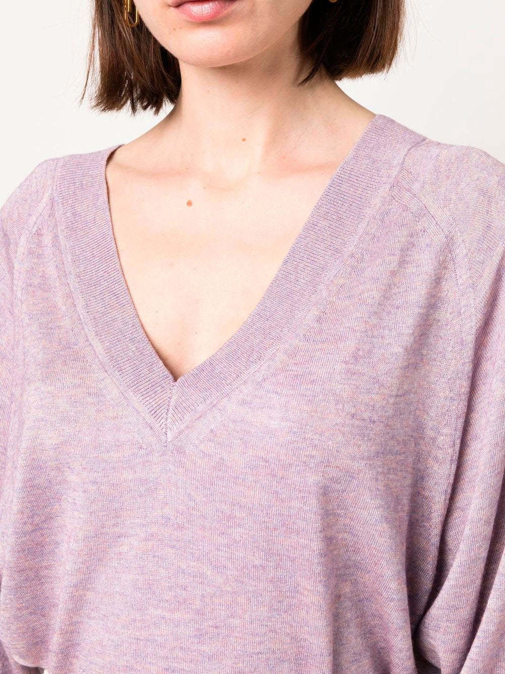 Isabel Marant V-neck Fine Knit In Pink