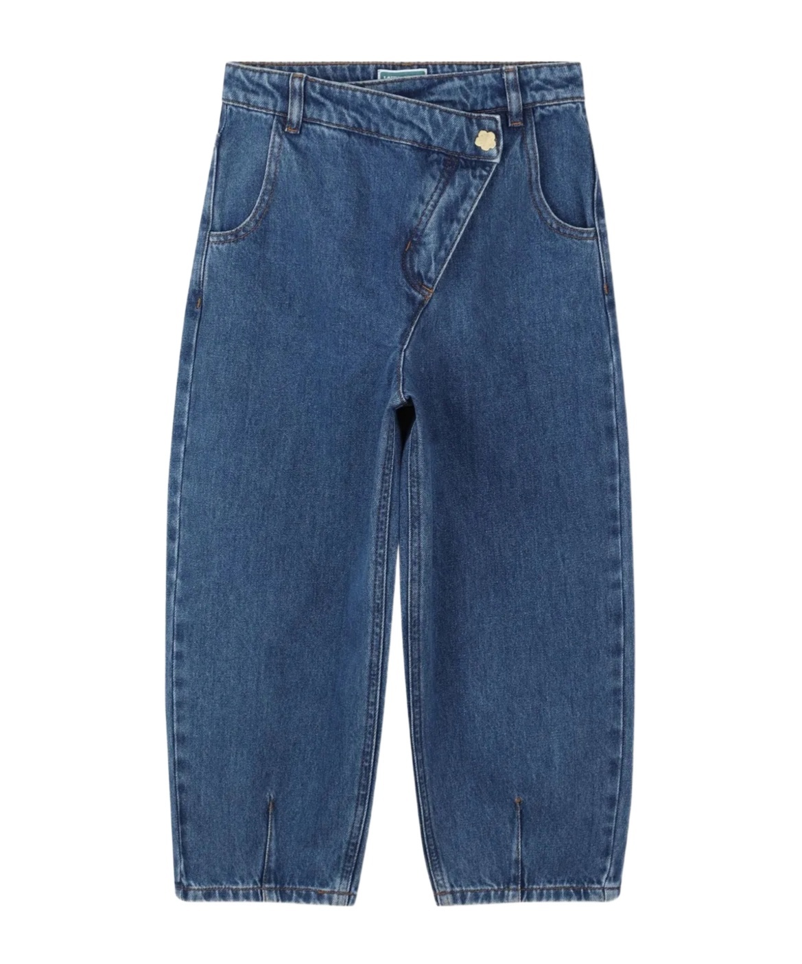 Kenzo Asymmetric Button-down Jeans In Blue