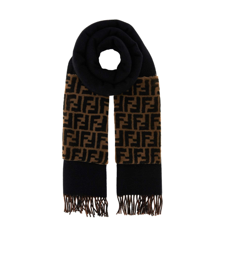 Fendi Logo Scarf In Black