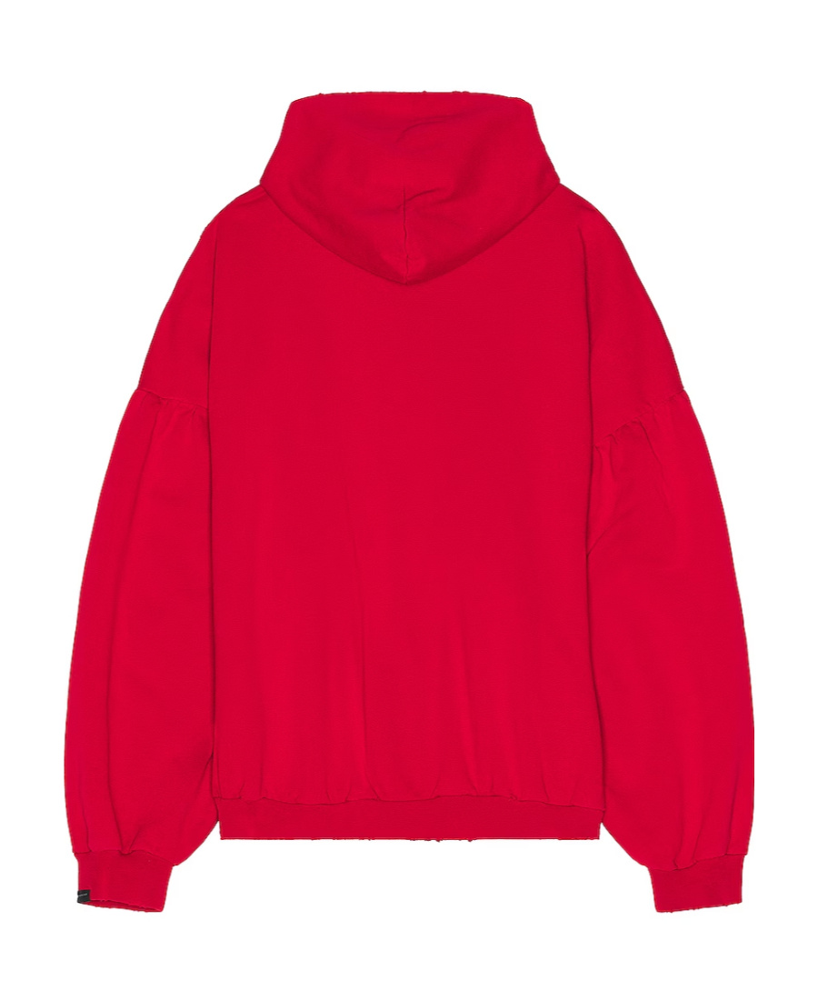 Balenciaga Hooded Long-sleeved Sweater In Red