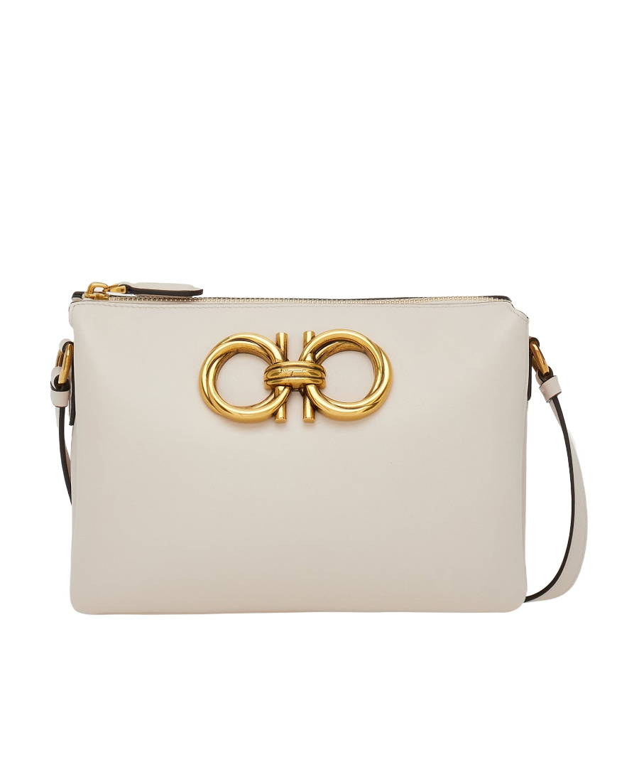 Ferragamo Logo Mini Shoulder Bag In Nude