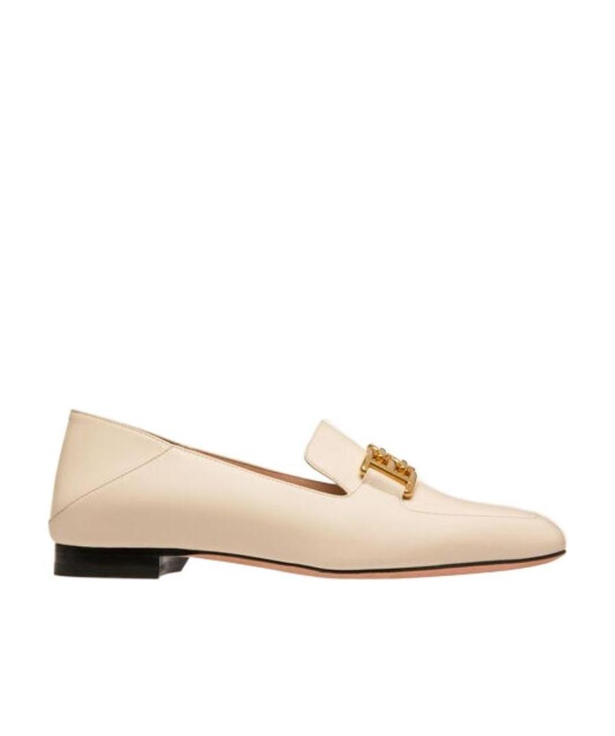 Shop Bally Ellah Logo-plaque Loafers In Nude