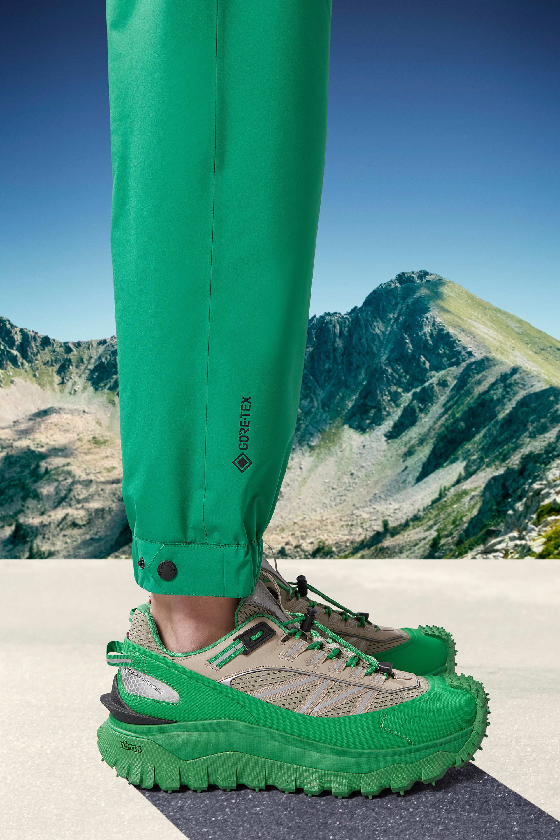 Shop Moncler Gore-tex Paclite Trousers In Green