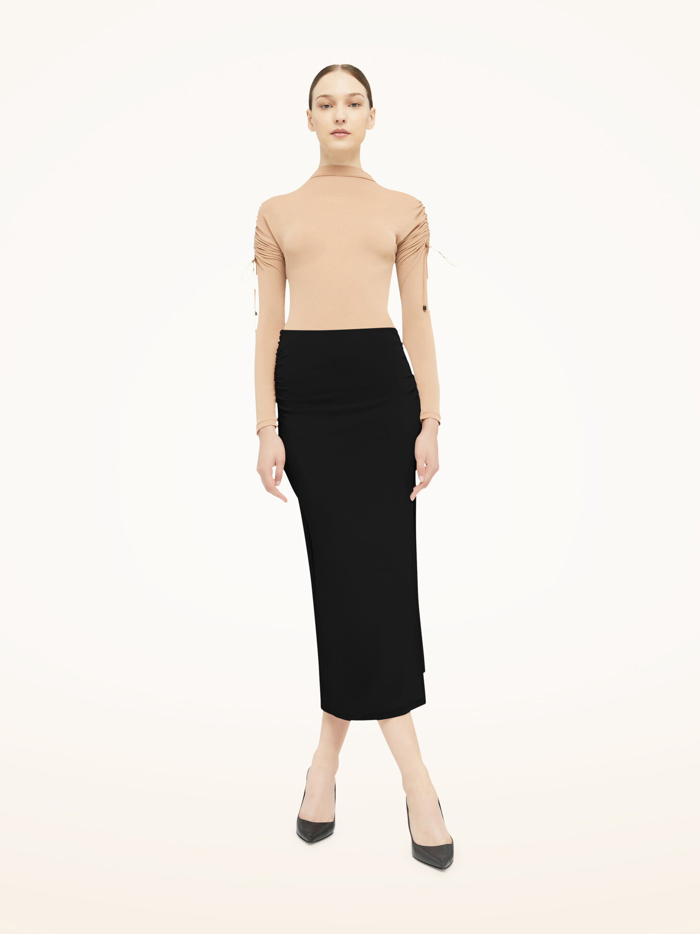 Wolford Crepe Jersey Midi Wrap Skirt