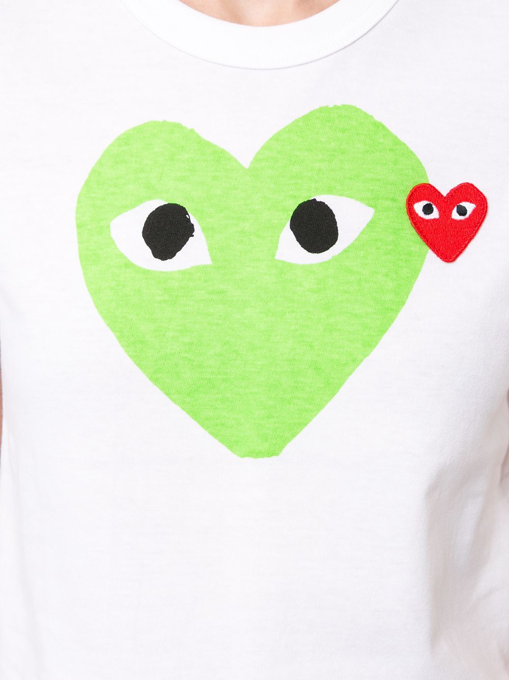 Comme Des Garçons Play Logo-patch Printed T-shirt In White