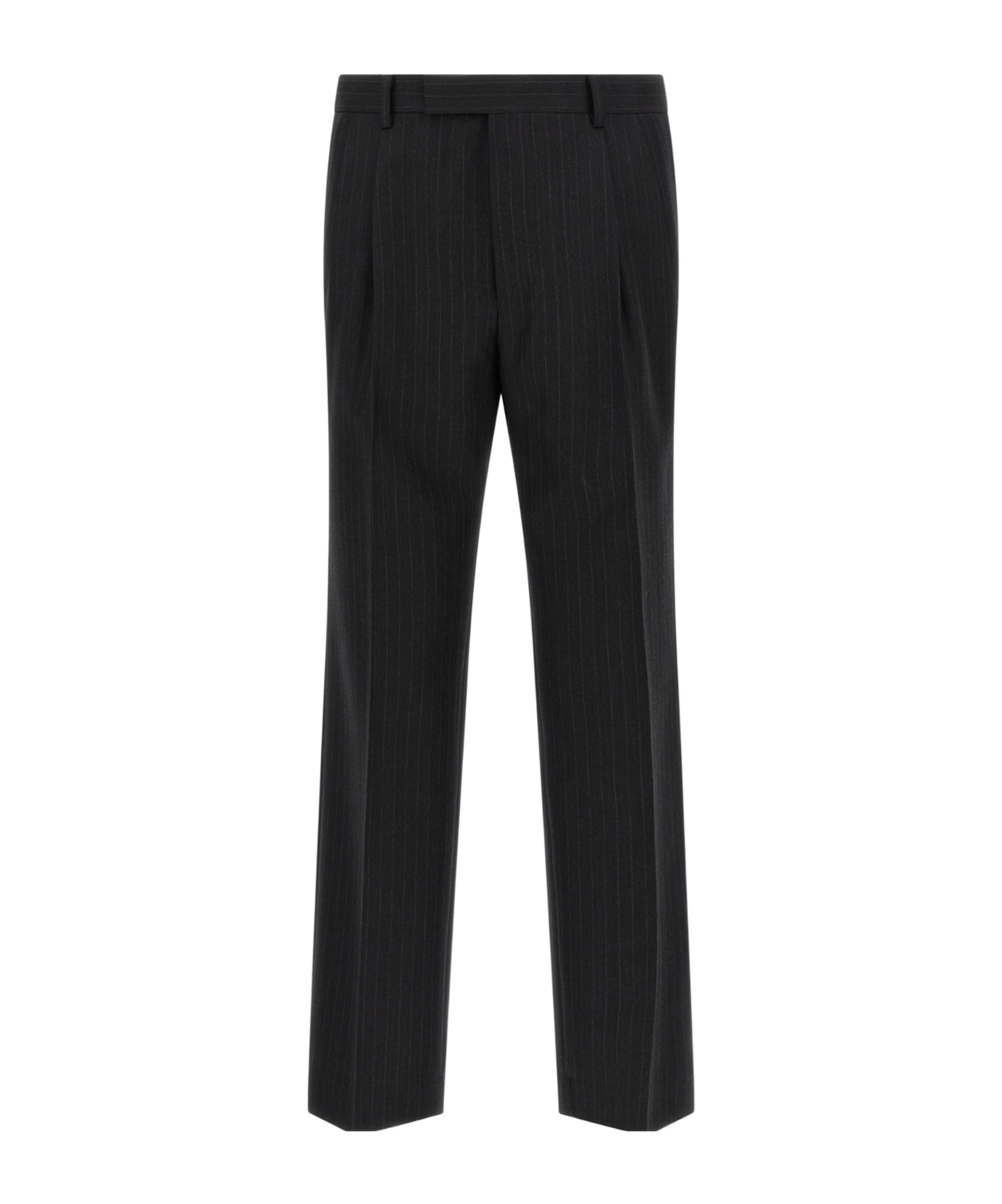 Auralee Striped Casual Pants In Black