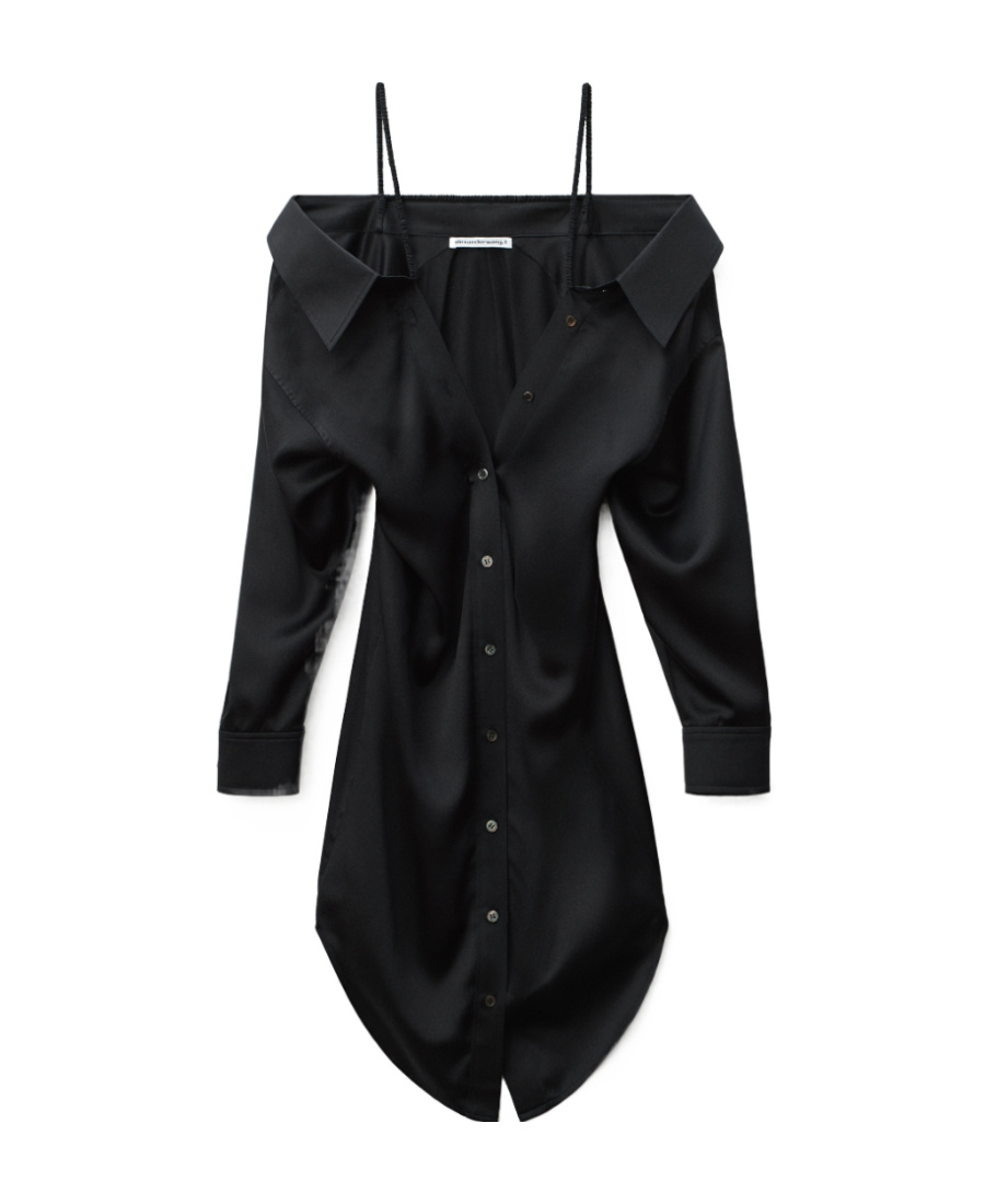 ALEXANDER WANG OFF-SHOULDER SHIRT DRESS