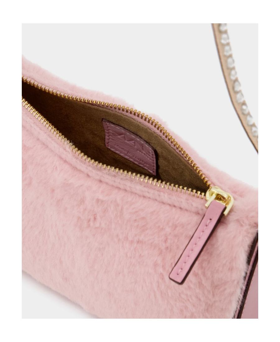 Manu Atelier Mini Fur Shoulder Bag In Pink