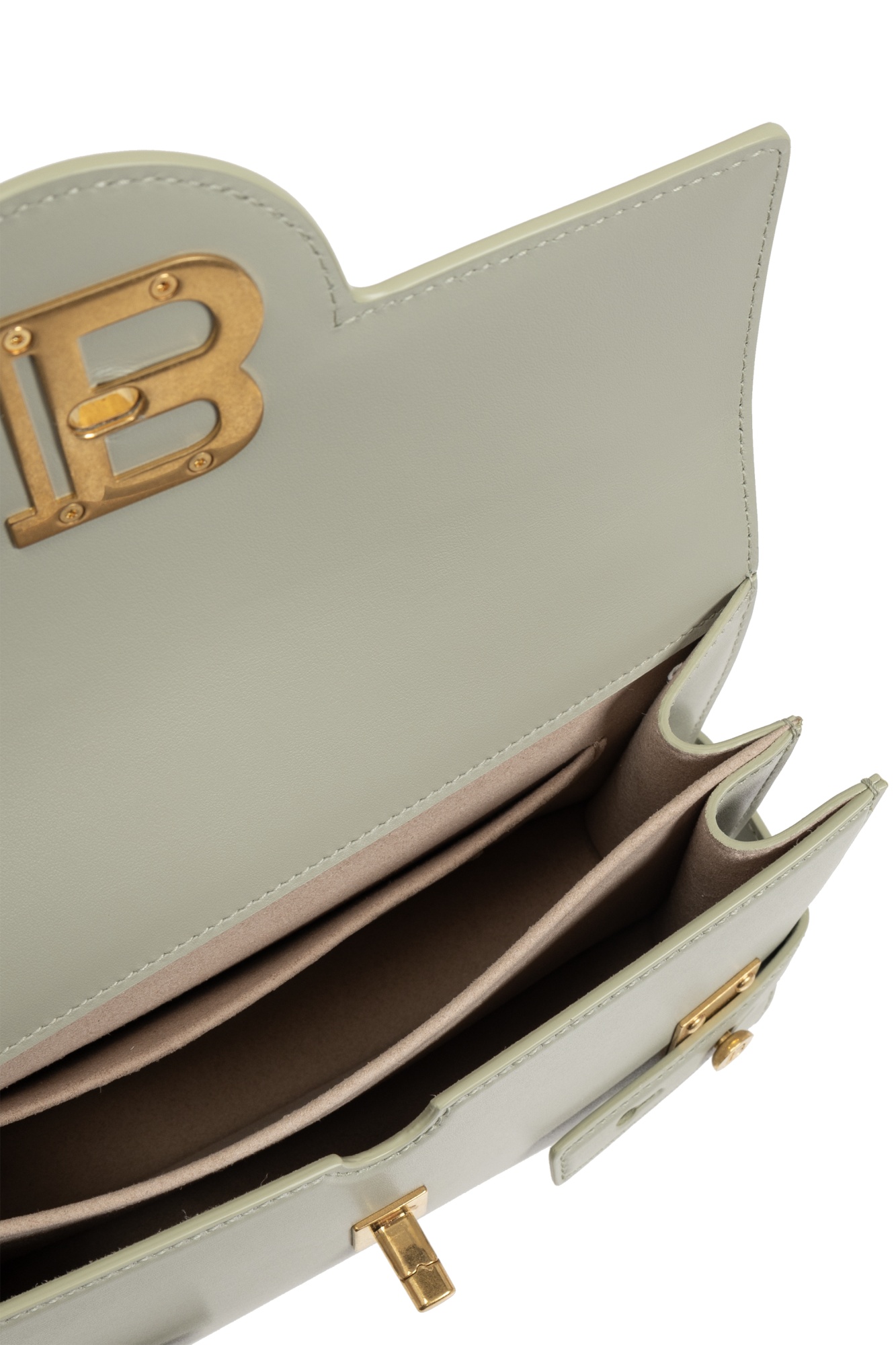 Balmain B-buzz Mini Shoulder Handbag In Nude