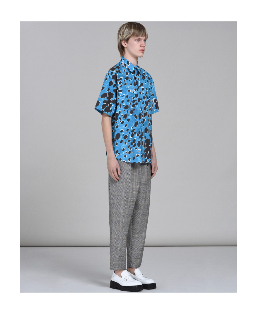 Marni "pocketed Pop Dots" Shirt In Baby Blue