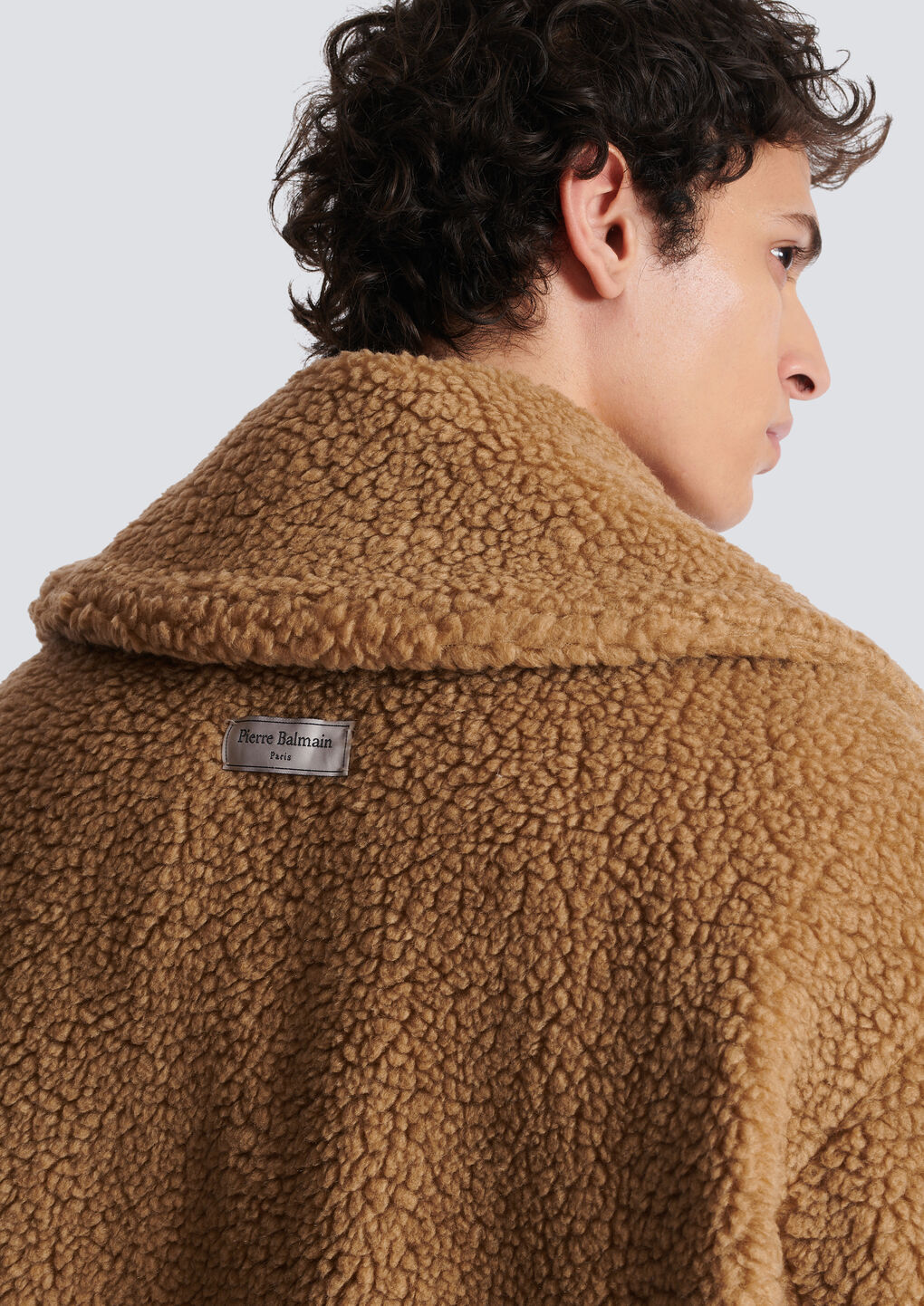 Shop Balmain Long Double-breasted Buttoned Coat In Nude