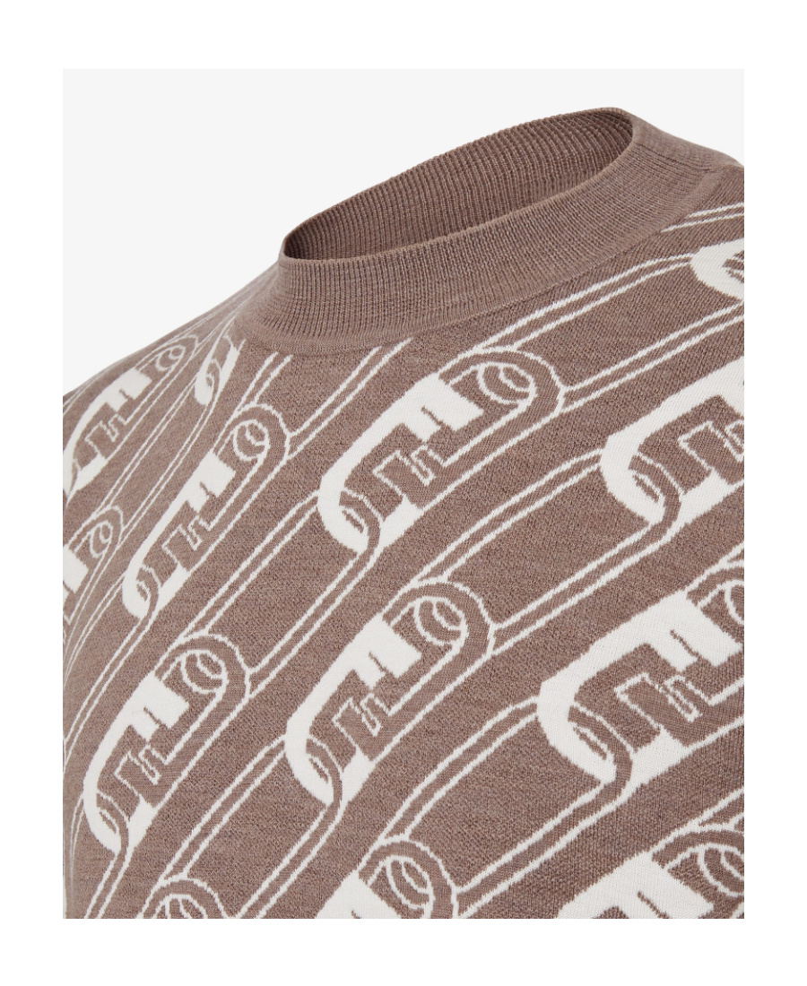 Fendi Ff-chain Knit Jumper In Multicolor