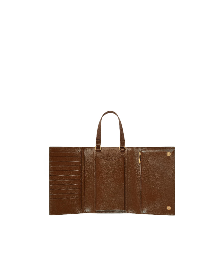 Gucci Monogram Detachable-strap Wallet In Brown