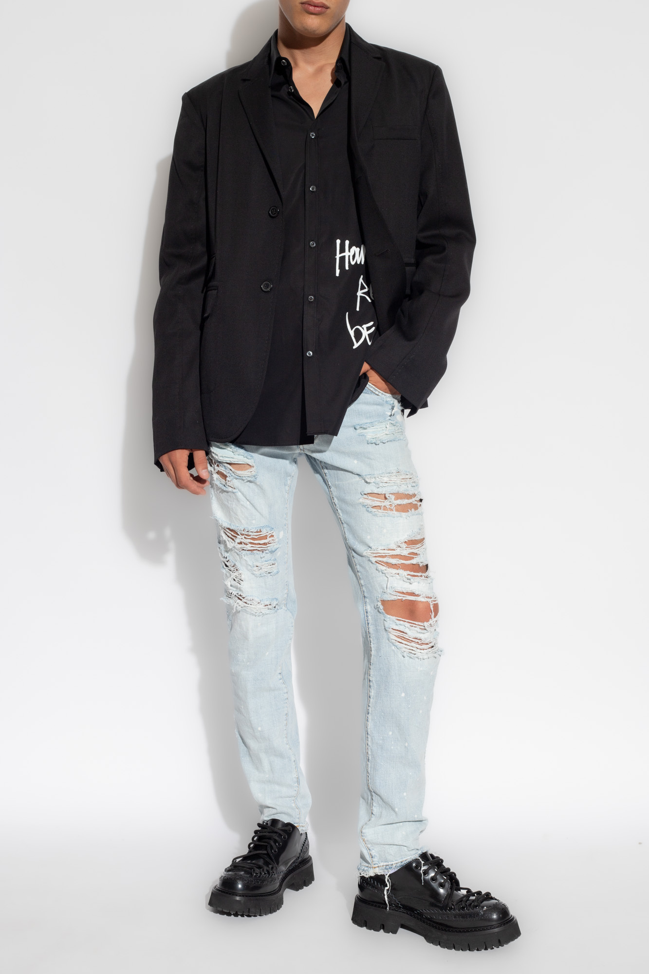 Dsquared2 Ripped Jeans In White