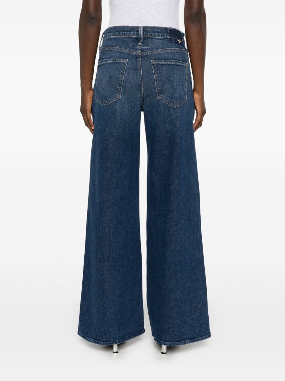 Mother The Ditcher Roller Sneak Jeans In Blue