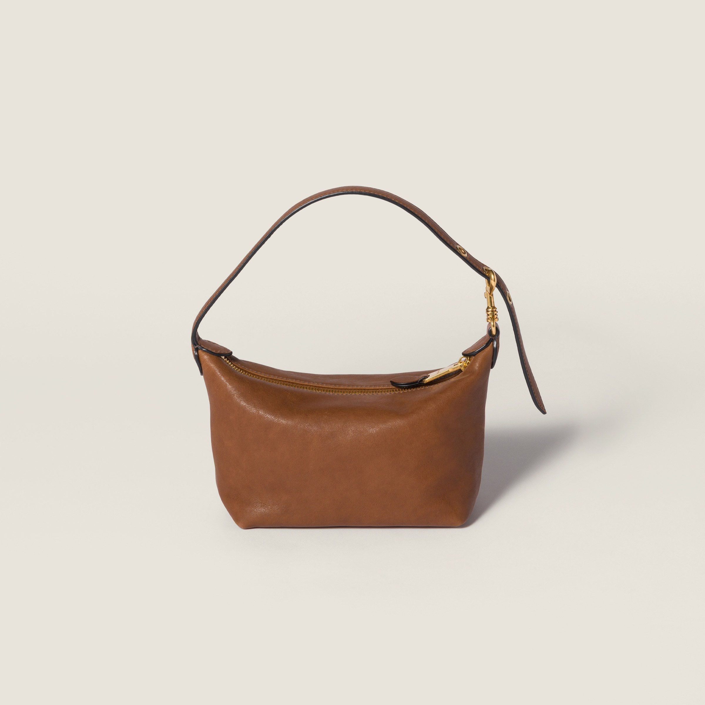 Miu Miu Zipper Handbag In Brown