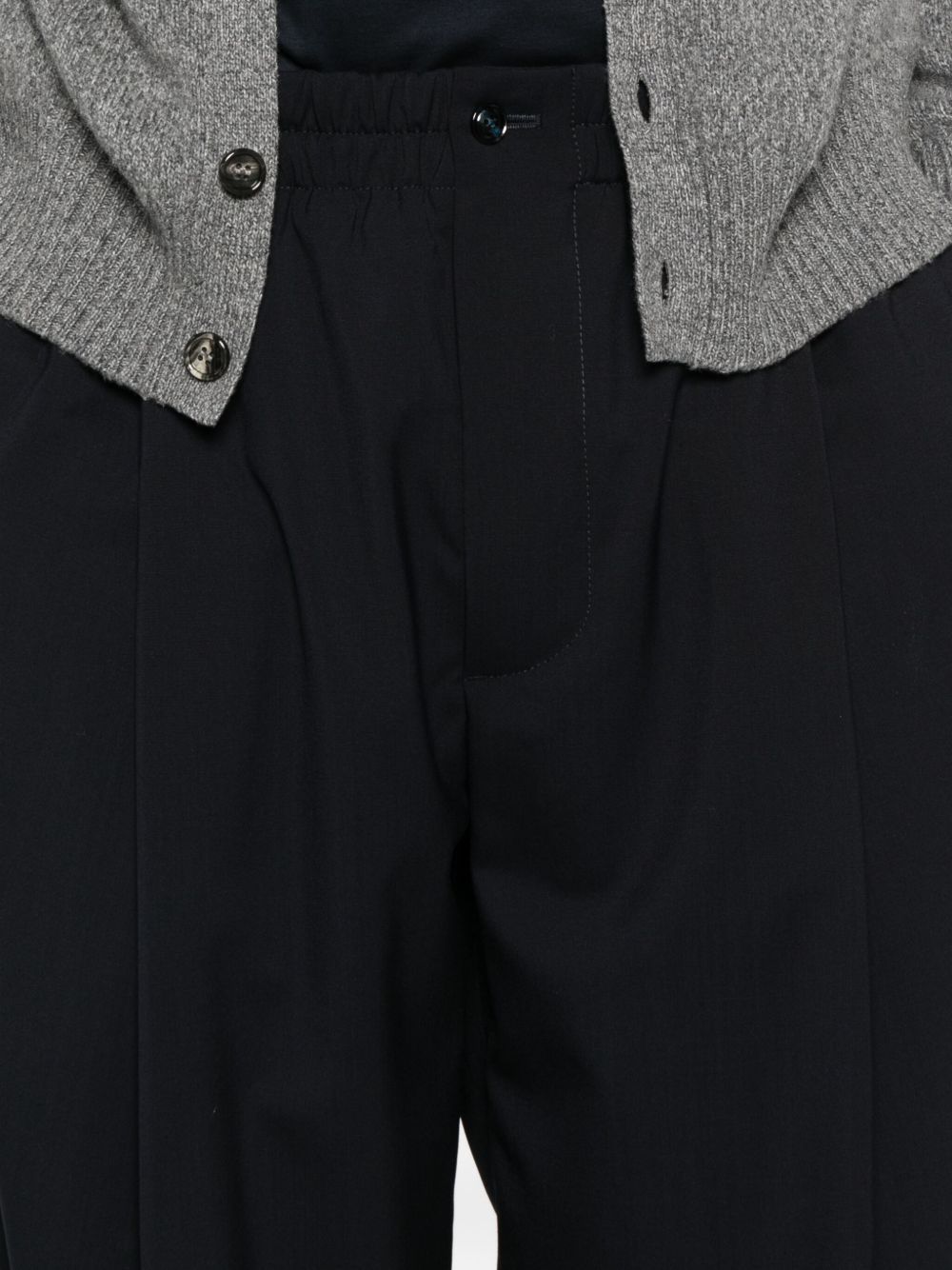 Giorgio Armani Straight Trousers With Pleats And Pockets In Black