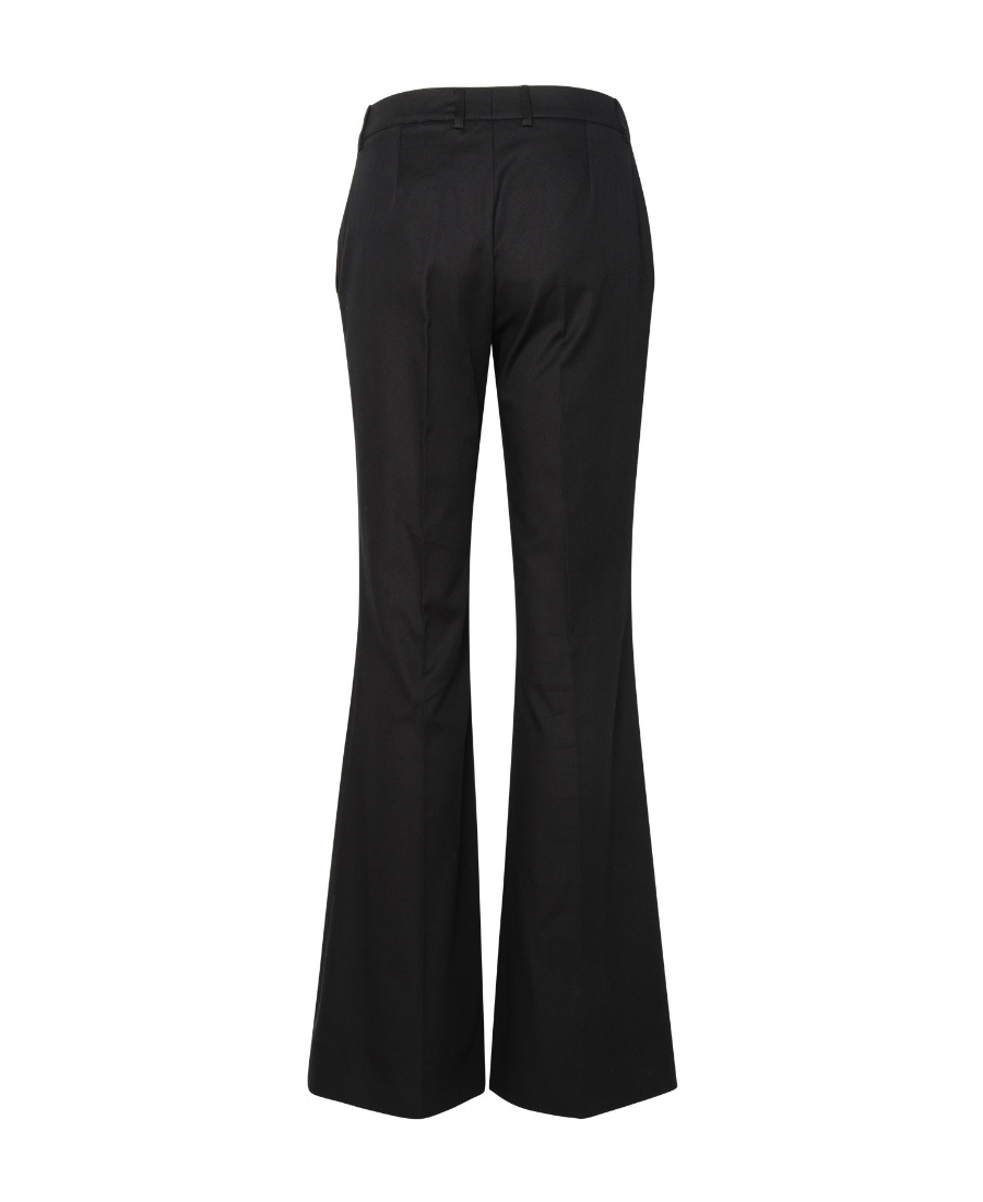 Dolce & Gabbana Mid-rise Twill Flared Trousers In Black