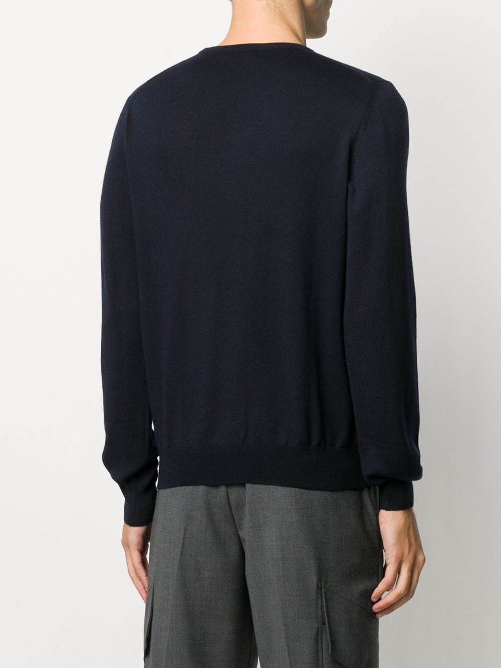 Barba Napoli Crewneck Wool Jumper In Black