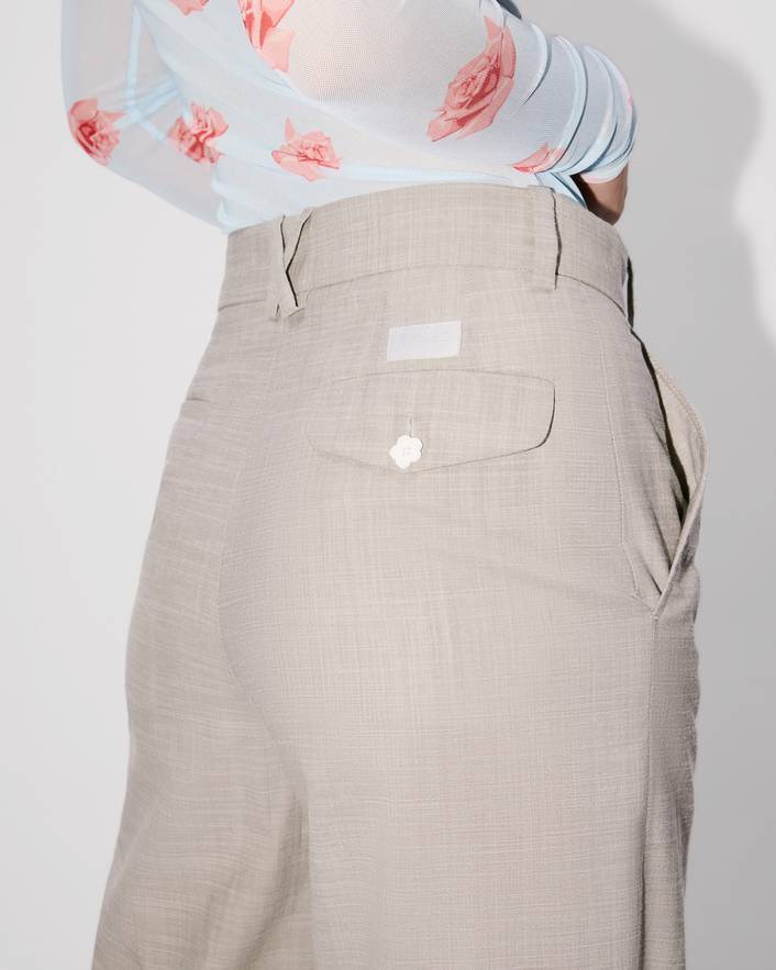 Kenzo Wide-leg Tailored Trousers In Nude