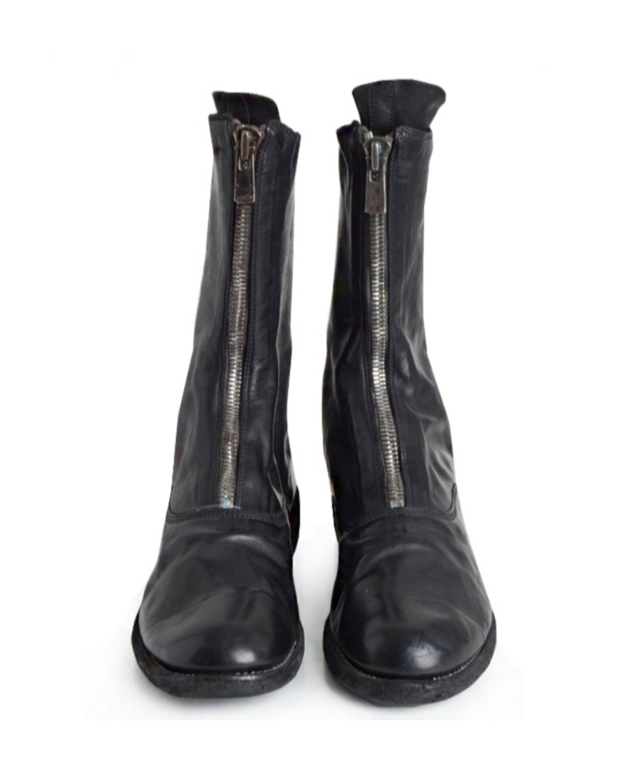 Guidi Front Zip Boots In Black