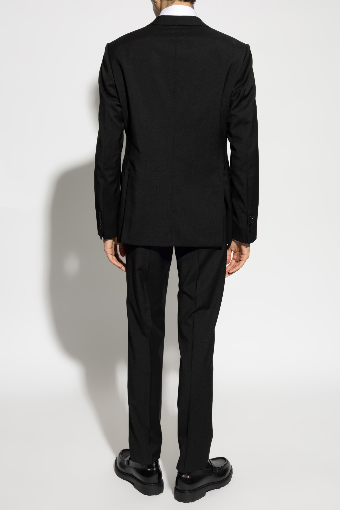 Emporio Armani Long-sleeved Suit Coat In Black