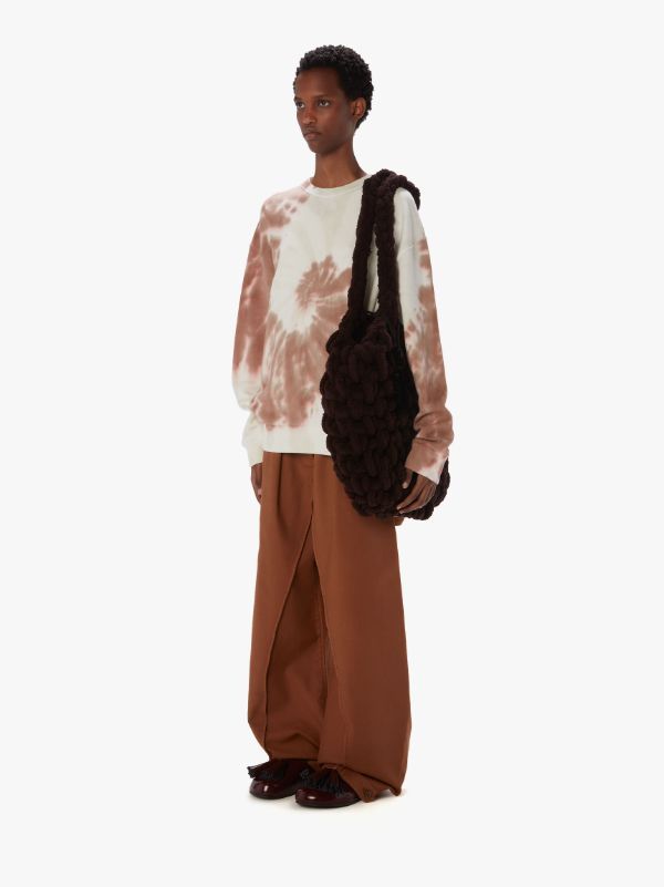 Jw Anderson Tie -dye Sweatshirt With Cat Print In Nude