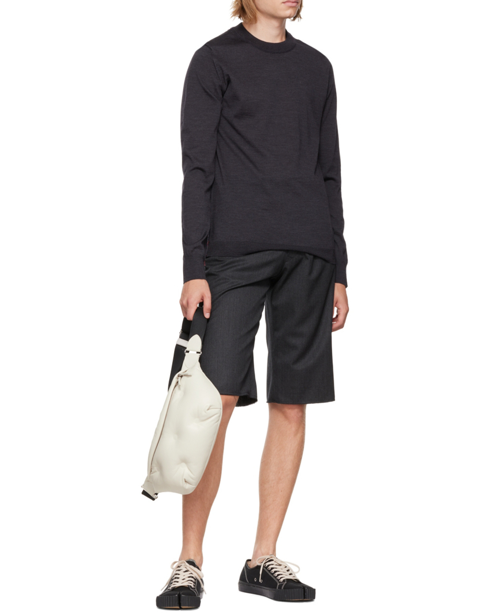 Maison Margiela Tabi Split-toe Cotton-canvas Trainers In Black