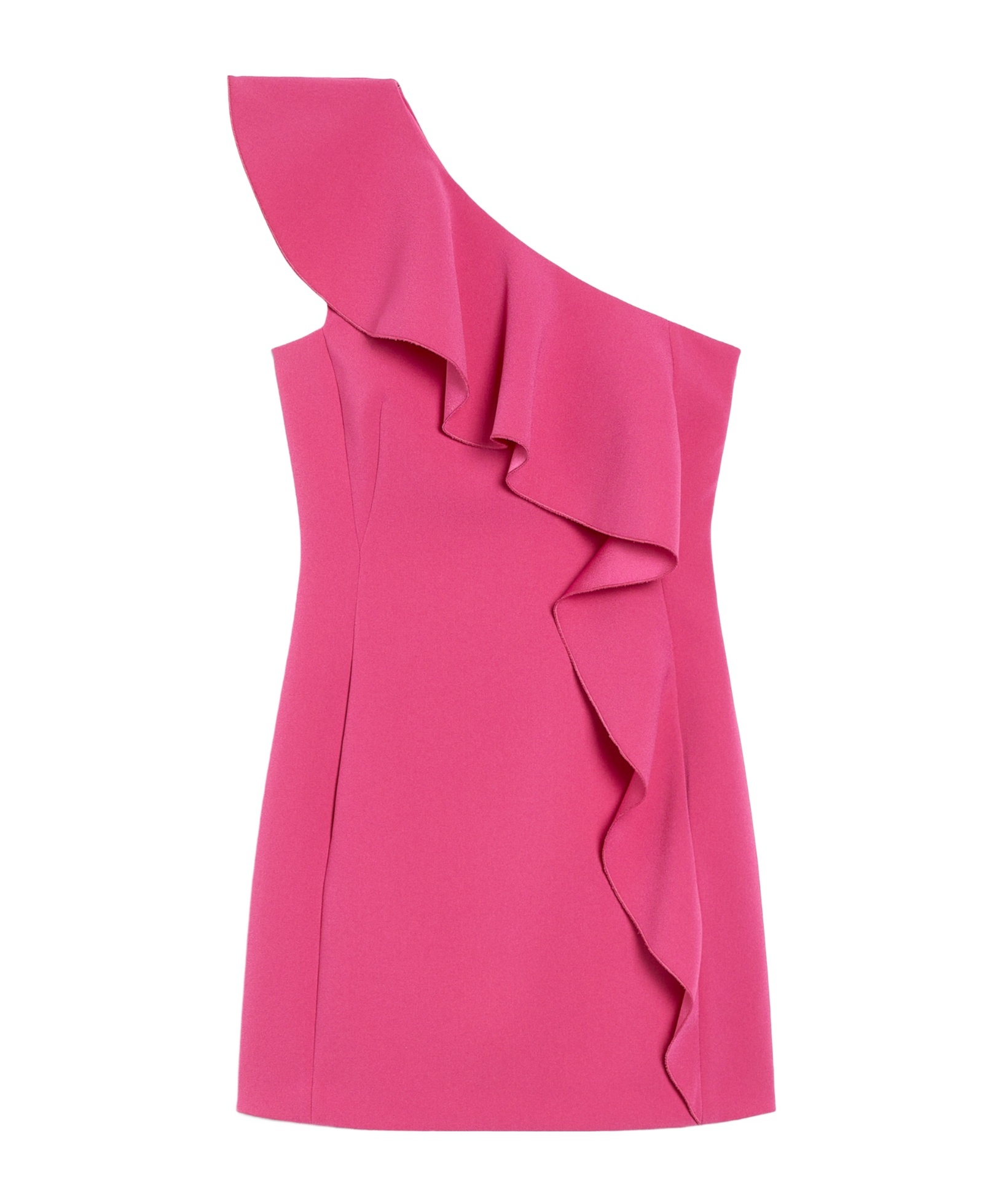Max Mara One-shoulder Ruffled Dress In Pink
