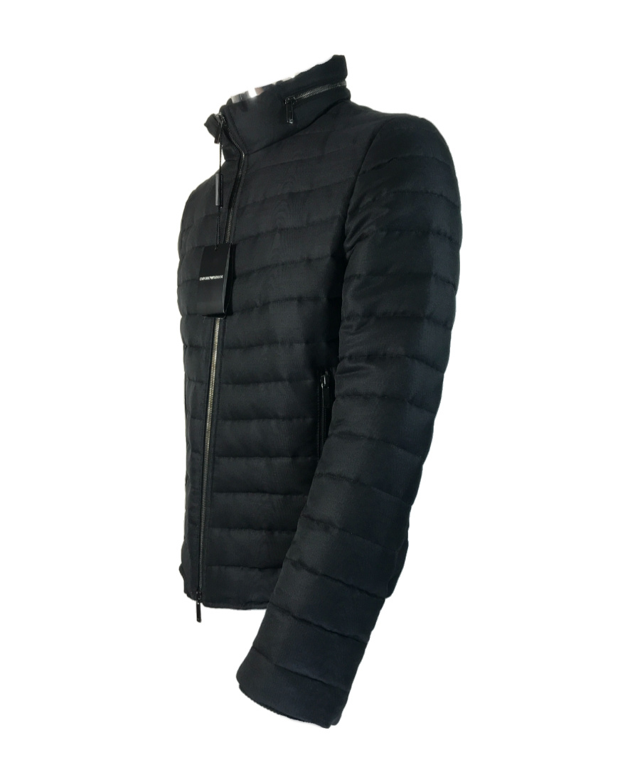 Emporio Armani Down Jacket With Standing Collar In Black
