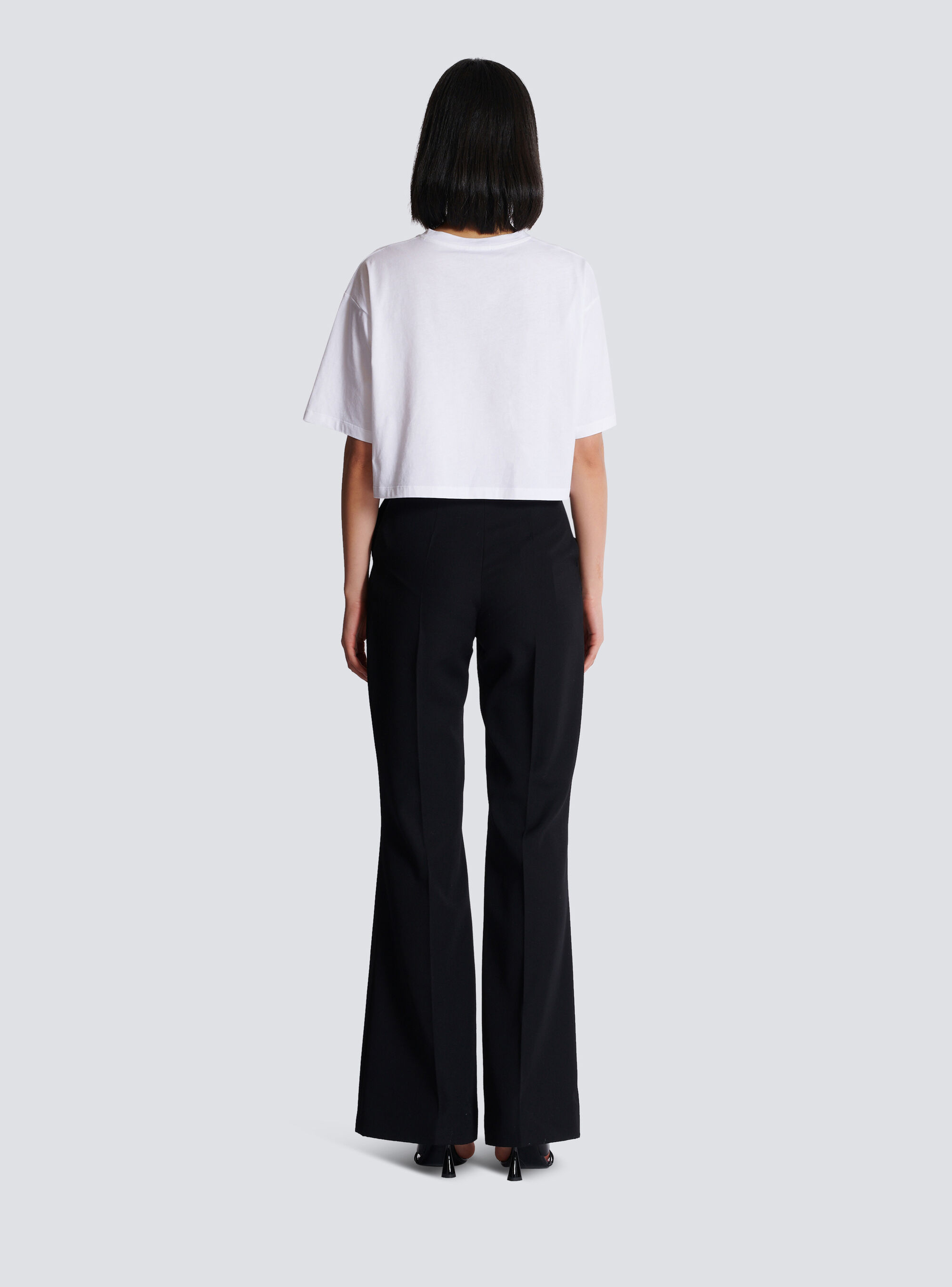 Balmain T-shirt With Signature Embroidery In White